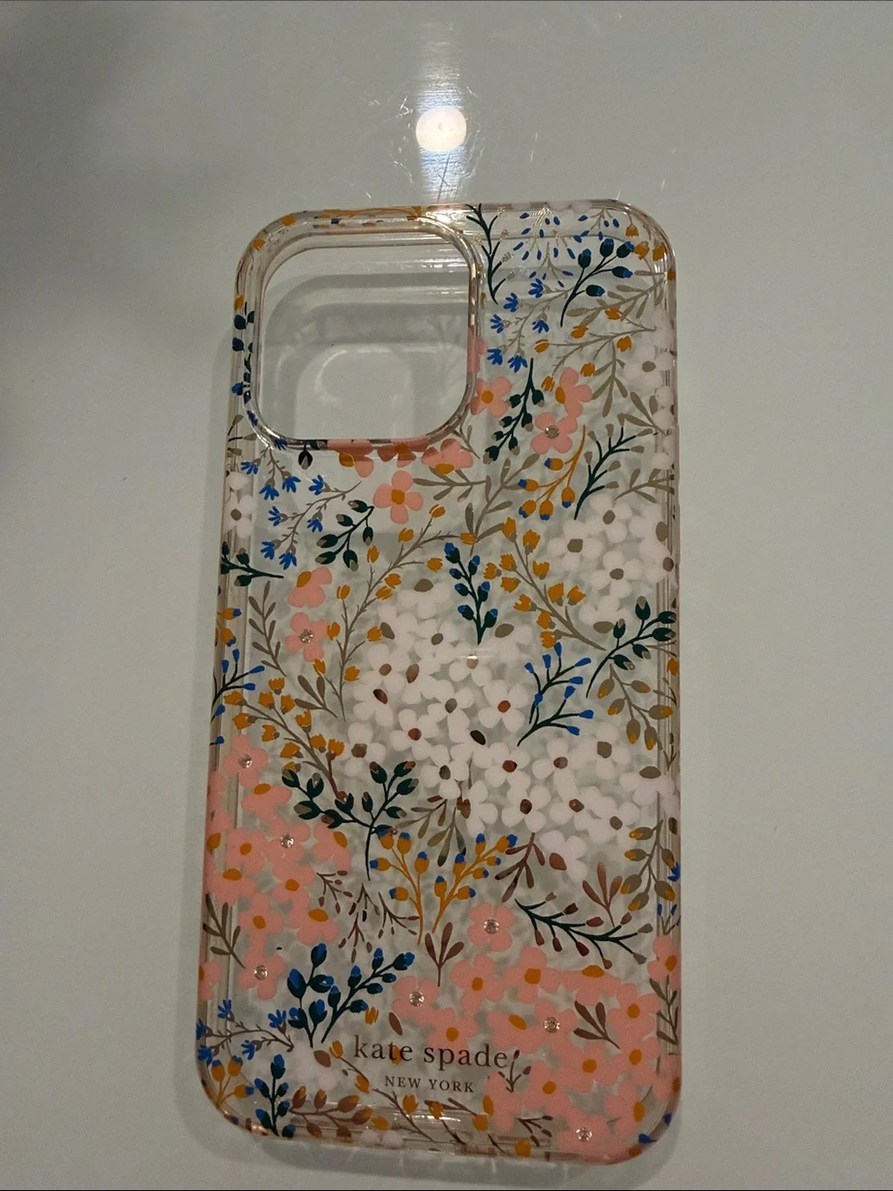kate spade Floral Clear iPhone 14 Pro Max Case in Pink, Blue & Gold